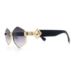 Womens Hipster Diamond Shape Luxury Fashion Metal Rim Sunglasses