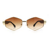 Womens Hipster Diamond Shape Luxury Fashion Metal Rim Sunglasses