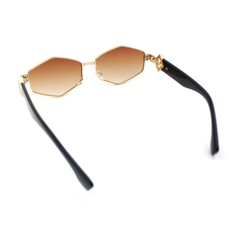 Womens Hipster Diamond Shape Luxury Fashion Metal Rim Sunglasses