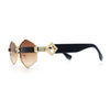 Womens Hipster Diamond Shape Luxury Fashion Metal Rim Sunglasses