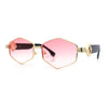 Womens Hipster Diamond Shape Luxury Fashion Metal Rim Sunglasses