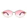 Womens Hipster Diamond Shape Luxury Fashion Metal Rim Sunglasses