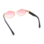 Womens Hipster Diamond Shape Luxury Fashion Metal Rim Sunglasses
