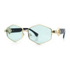 Womens Hipster Diamond Shape Luxury Fashion Metal Rim Sunglasses