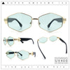 Womens Hipster Diamond Shape Luxury Fashion Metal Rim Sunglasses