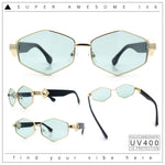 Womens Hipster Diamond Shape Luxury Fashion Metal Rim Sunglasses