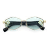 Womens Hipster Diamond Shape Luxury Fashion Metal Rim Sunglasses