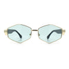 Womens Hipster Diamond Shape Luxury Fashion Metal Rim Sunglasses