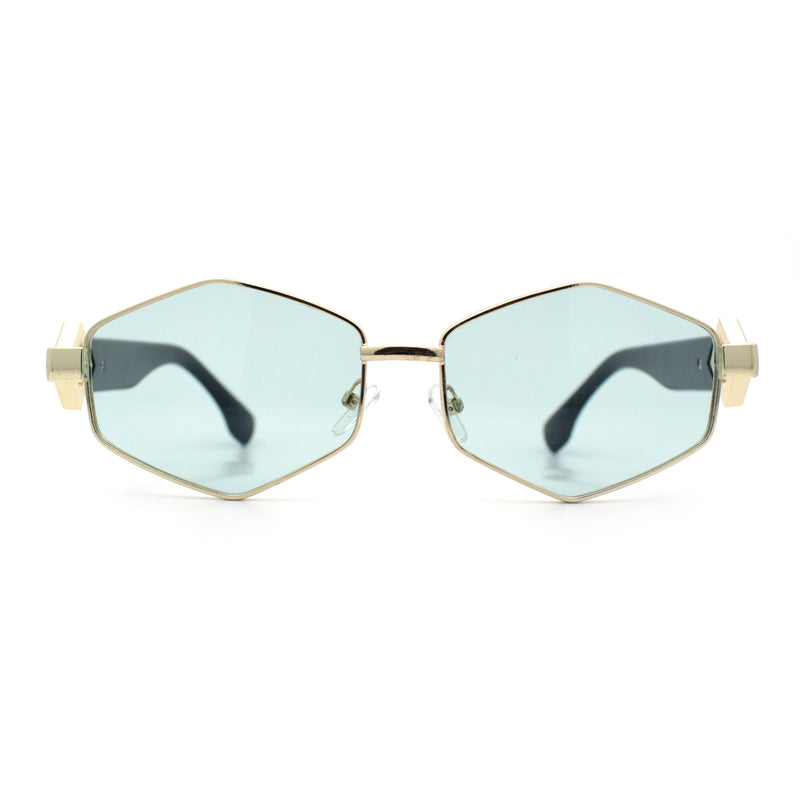 Womens Hipster Diamond Shape Luxury Fashion Metal Rim Sunglasses