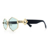 Womens Hipster Diamond Shape Luxury Fashion Metal Rim Sunglasses