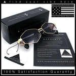 Womens Hipster Diamond Shape Luxury Fashion Metal Rim Sunglasses