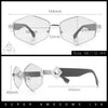 Womens Hipster Diamond Shape Luxury Fashion Metal Rim Sunglasses