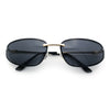 Rimless Narrow Rectangle Wrap Luxury Metal Rim Oversized Sunglasses