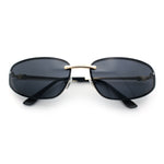 Rimless Narrow Rectangle Wrap Luxury Metal Rim Oversized Sunglasses
