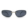 Rimless Narrow Rectangle Wrap Luxury Metal Rim Oversized Sunglasses