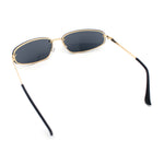 Rimless Narrow Rectangle Wrap Luxury Metal Rim Oversized Sunglasses