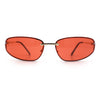 Rimless Narrow Rectangle Wrap Luxury Metal Rim Oversized Sunglasses