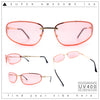 Rimless Narrow Rectangle Wrap Luxury Metal Rim Oversized Sunglasses