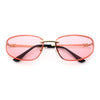 Rimless Narrow Rectangle Wrap Luxury Metal Rim Oversized Sunglasses