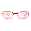 Rimless Narrow Rectangle Wrap Luxury Metal Rim Oversized Sunglasses