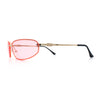 Rimless Narrow Rectangle Wrap Luxury Metal Rim Oversized Sunglasses