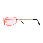 Rimless Narrow Rectangle Wrap Luxury Metal Rim Oversized Sunglasses