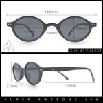 Hipster Snug Oval Round Thin Plastic Horn Rim Hustler Sunglasses