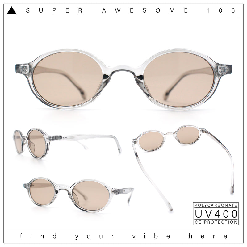 Hipster Snug Oval Round Thin Plastic Horn Rim Hustler Sunglasses