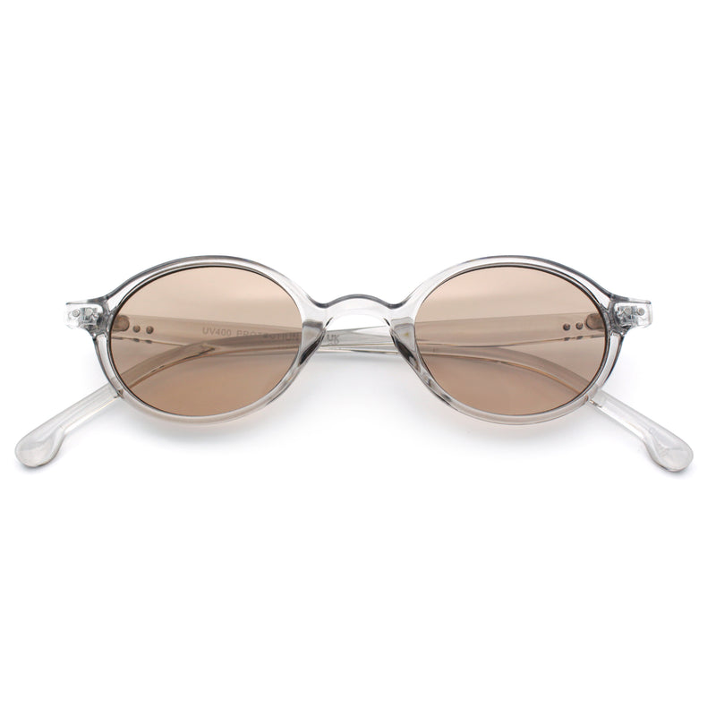 Hipster Snug Oval Round Thin Plastic Horn Rim Hustler Sunglasses
