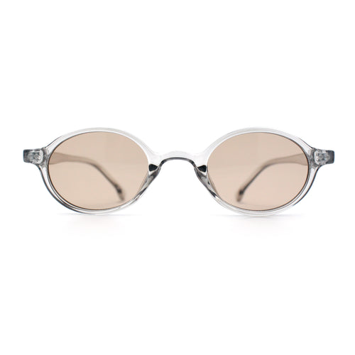Hipster Snug Oval Round Thin Plastic Horn Rim Hustler Sunglasses