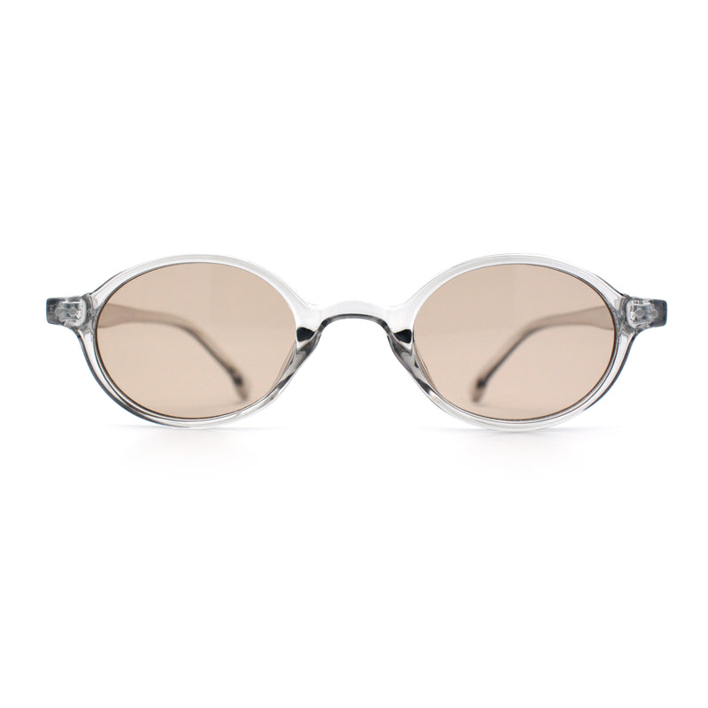 Hipster Snug Oval Round Thin Plastic Horn Rim Hustler Sunglasses