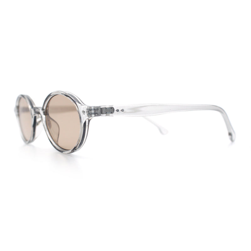 Hipster Snug Oval Round Thin Plastic Horn Rim Hustler Sunglasses