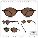 Hipster Snug Oval Round Thin Plastic Horn Rim Hustler Sunglasses