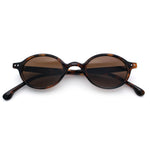 Hipster Snug Oval Round Thin Plastic Horn Rim Hustler Sunglasses