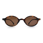 Hipster Snug Oval Round Thin Plastic Horn Rim Hustler Sunglasses