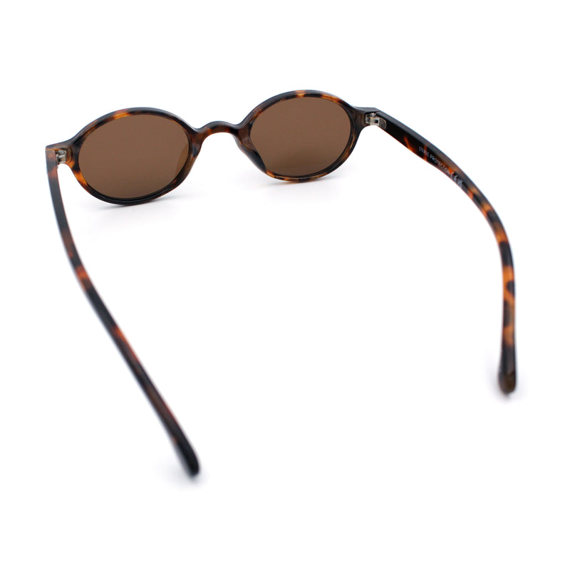 Hipster Snug Oval Round Thin Plastic Horn Rim Hustler Sunglasses