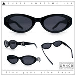 Womens Luxe Mod Fashion Oval Thick Plastic Sunglasses