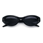 Womens Luxe Mod Fashion Oval Thick Plastic Sunglasses