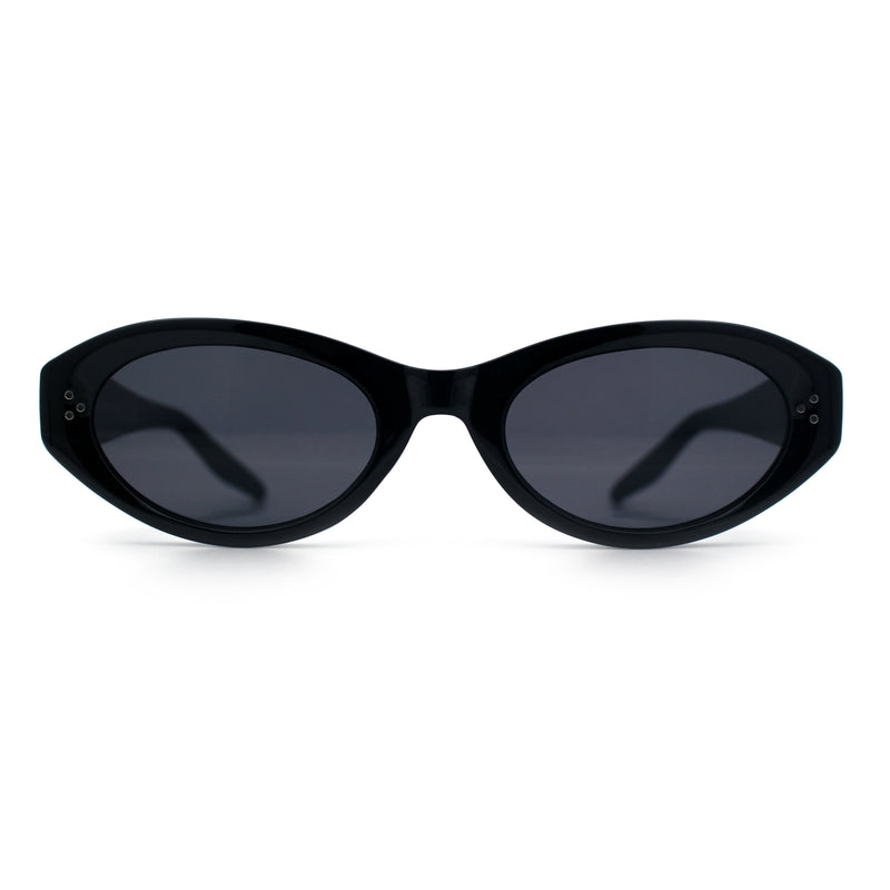 Womens Luxe Mod Fashion Oval Thick Plastic Sunglasses