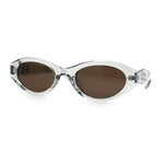 Womens Luxe Mod Fashion Oval Thick Plastic Sunglasses
