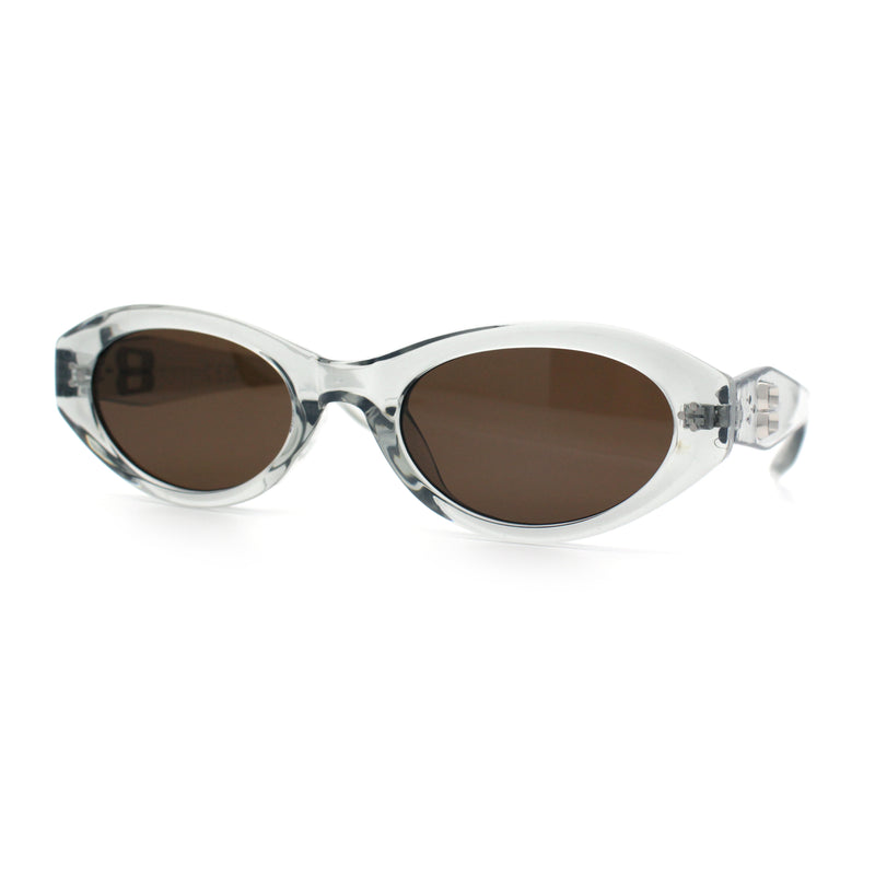 Womens Luxe Mod Fashion Oval Thick Plastic Sunglasses