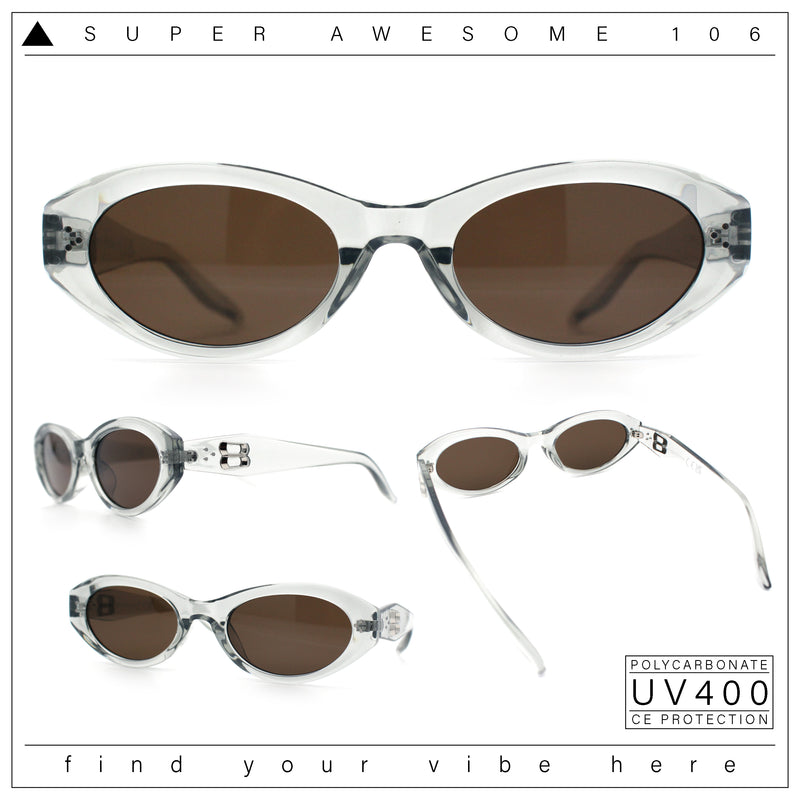 Womens Luxe Mod Fashion Oval Thick Plastic Sunglasses