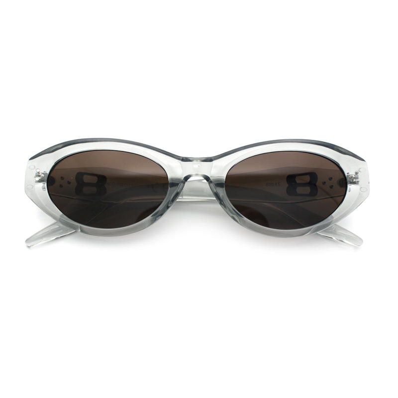 Womens Luxe Mod Fashion Oval Thick Plastic Sunglasses