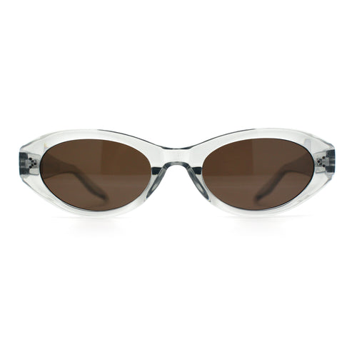 Womens Luxe Mod Fashion Oval Thick Plastic Sunglasses
