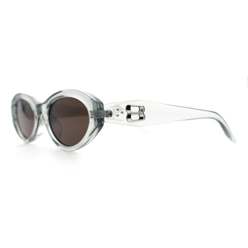 Womens Luxe Mod Fashion Oval Thick Plastic Sunglasses