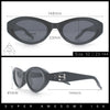 Womens Luxe Mod Fashion Oval Thick Plastic Sunglasses