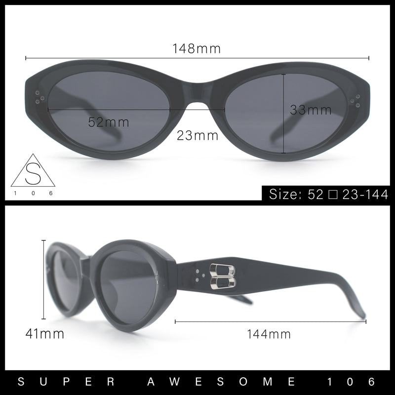 Womens Luxe Mod Fashion Oval Thick Plastic Sunglasses