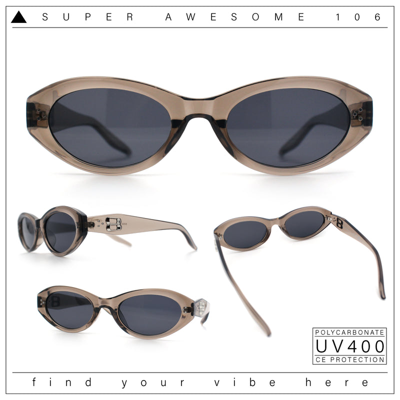 Womens Luxe Mod Fashion Oval Thick Plastic Sunglasses