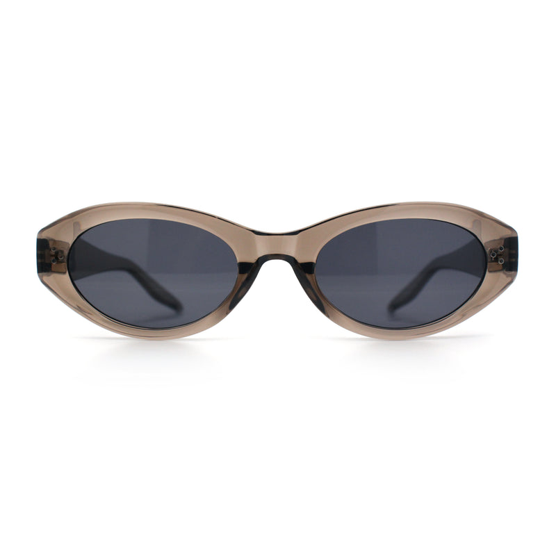 Womens Luxe Mod Fashion Oval Thick Plastic Sunglasses
