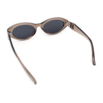 Womens Luxe Mod Fashion Oval Thick Plastic Sunglasses